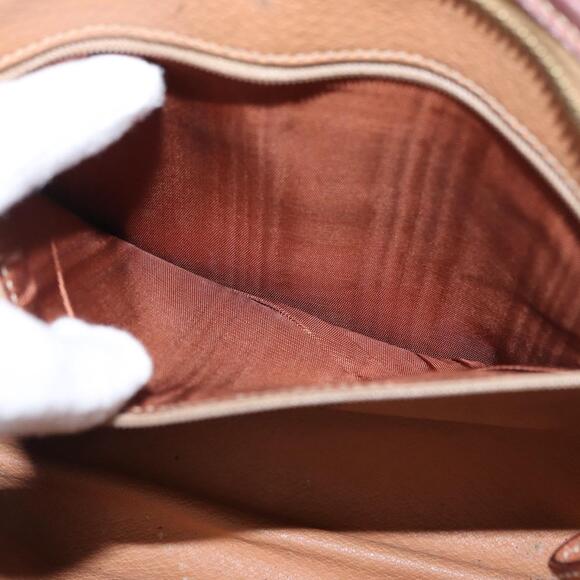 CELINE Macadam Canvas Clutch Bag PVC Leather Brown Gold Auth bs31209